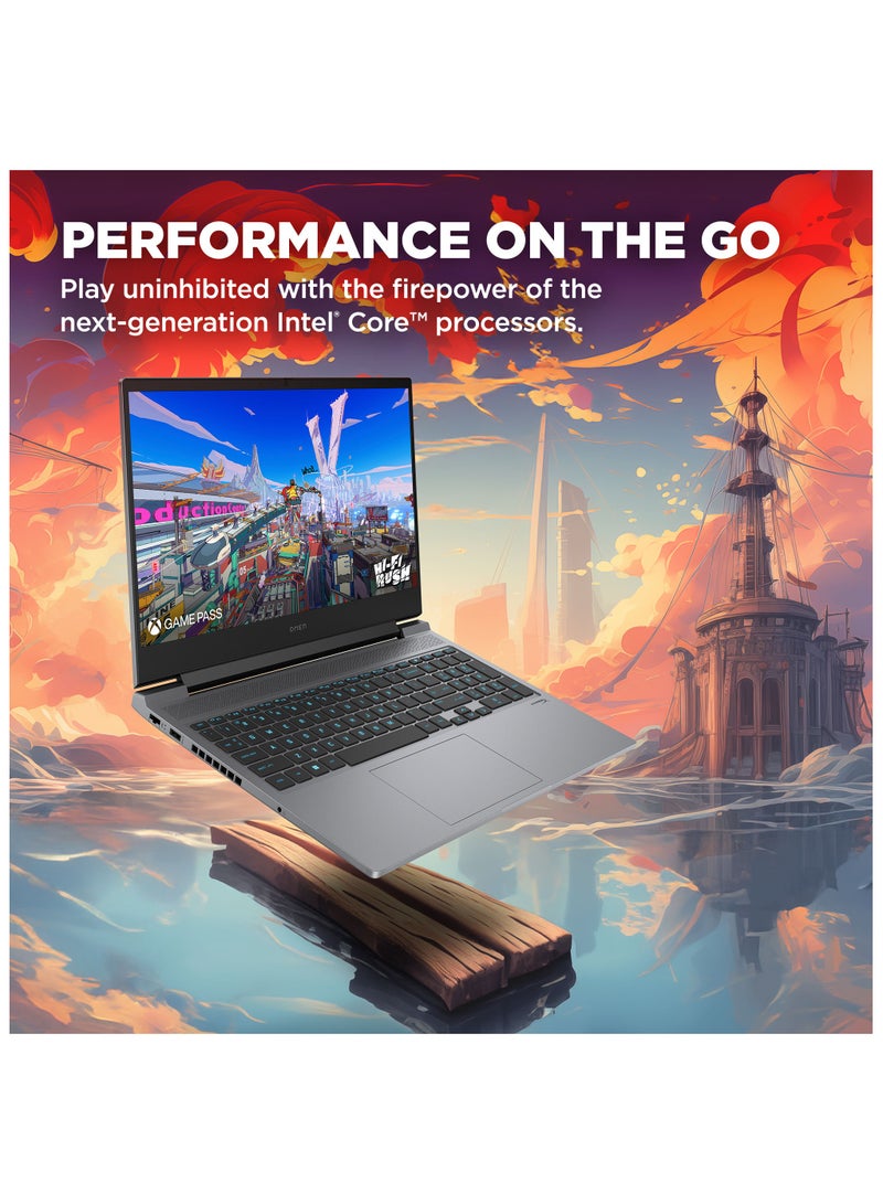 إتش بي - OMEN Laptop With 16-Inch Anti-Glare IPS Micro-Edge FHD Display, Core i7-14650HX Processor/32GB RAM/1TB SSD/8GB NVIDIA GeForce RTX 4060 Graphics/Windows 11 Home English Mica Silver - Image 1