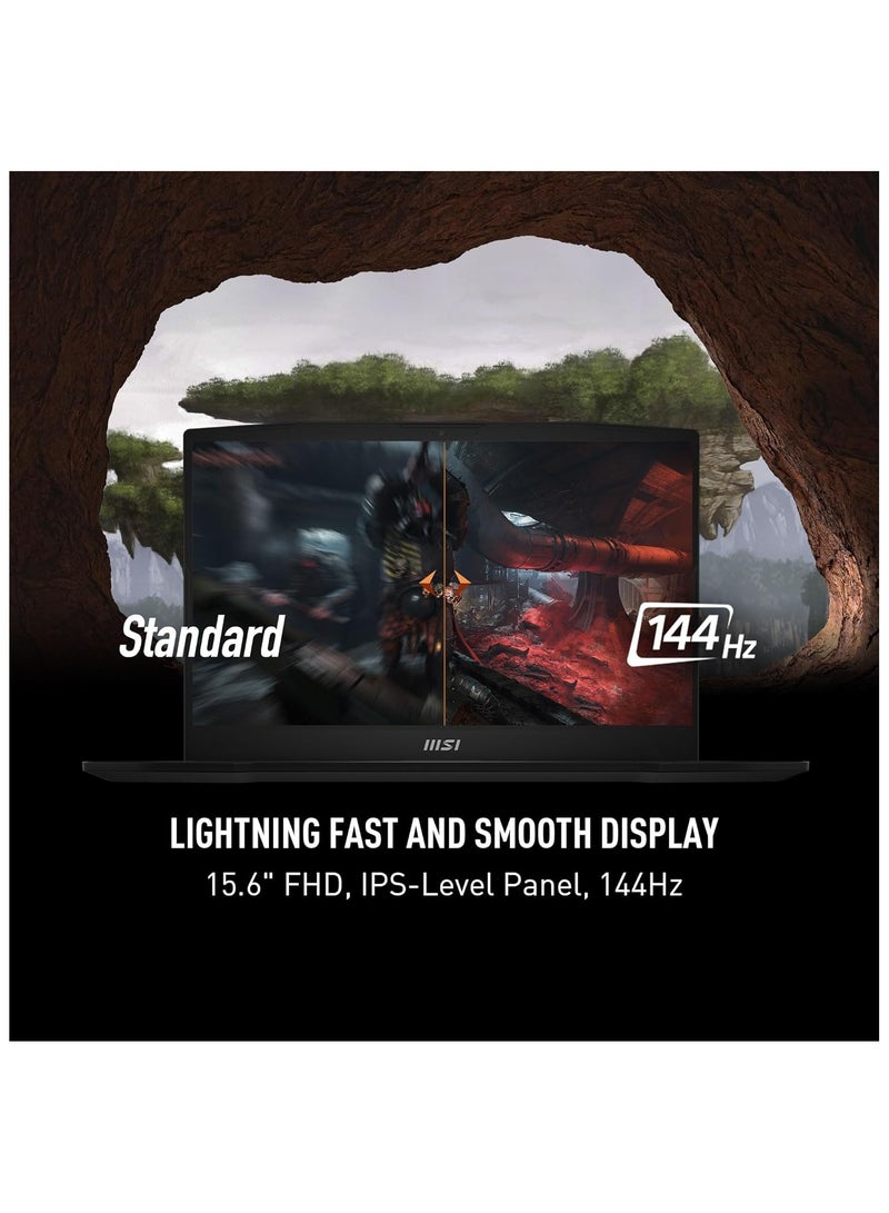 إم اس أي - Katana A15  Laptop With 15.6-Inch Display, Ryzen 7-8845HS Processor/16GB RAM/1TB SSD/8GB NVIDIA GeForce RTX 4060 Graphics/Windows 11 Home English Black - Image 1