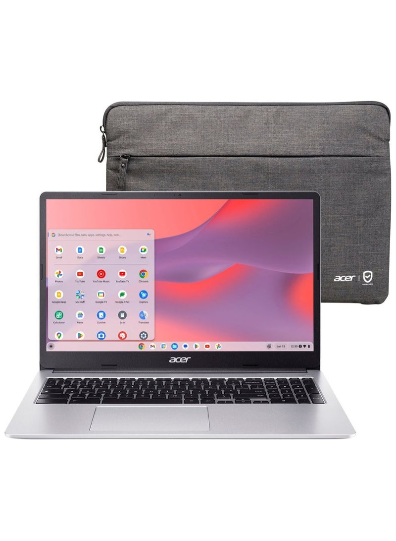 Chromebook 315 Laptop With 15.6-Inch Display, Pentium N6000 Processor/4GB RAM/128GB Emmc/Intel UHD 600 Graphics/Chrome OS English Silver - pnsku/N70125297V/45/_/1730115973/2be87ecf-5be9-4ddf-b415-19bc53e3d9ad