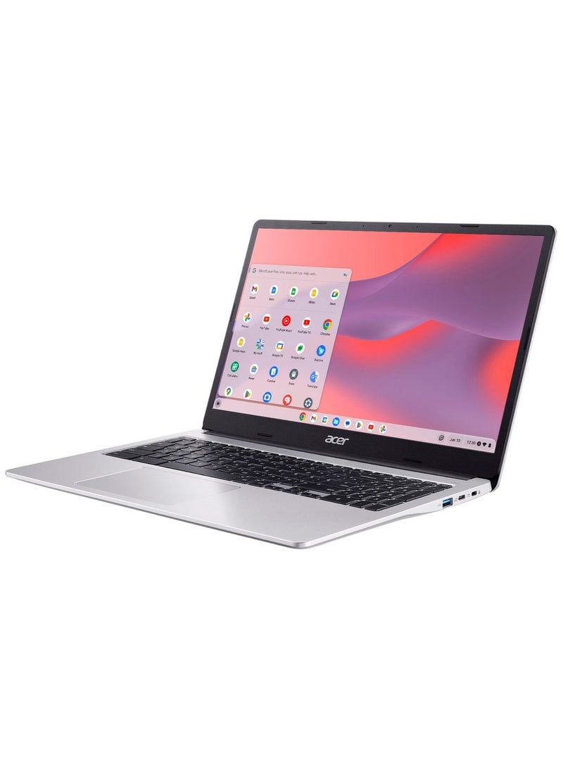 Chromebook 315 Laptop With 15.6-Inch Display, Pentium N6000 Processor/4GB RAM/128GB Emmc/Intel UHD 600 Graphics/Chrome OS English Silver - pnsku/N70125297V/45/_/1730115974/16285161-77c2-497c-9e99-d84ee6829ca2
