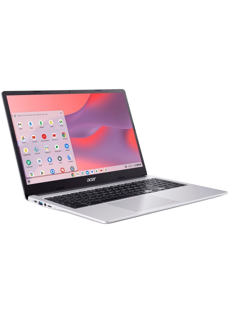 Chromebook 315 Laptop With 15.6-Inch Display, Pentium N6000 Processor/4GB RAM/128GB Emmc/Intel UHD 600 Graphics/Chrome OS English Silver - pnsku/N70125297V/45/_/1730115975/038e81a3-1c7a-4a64-abbc-3e1004f15053