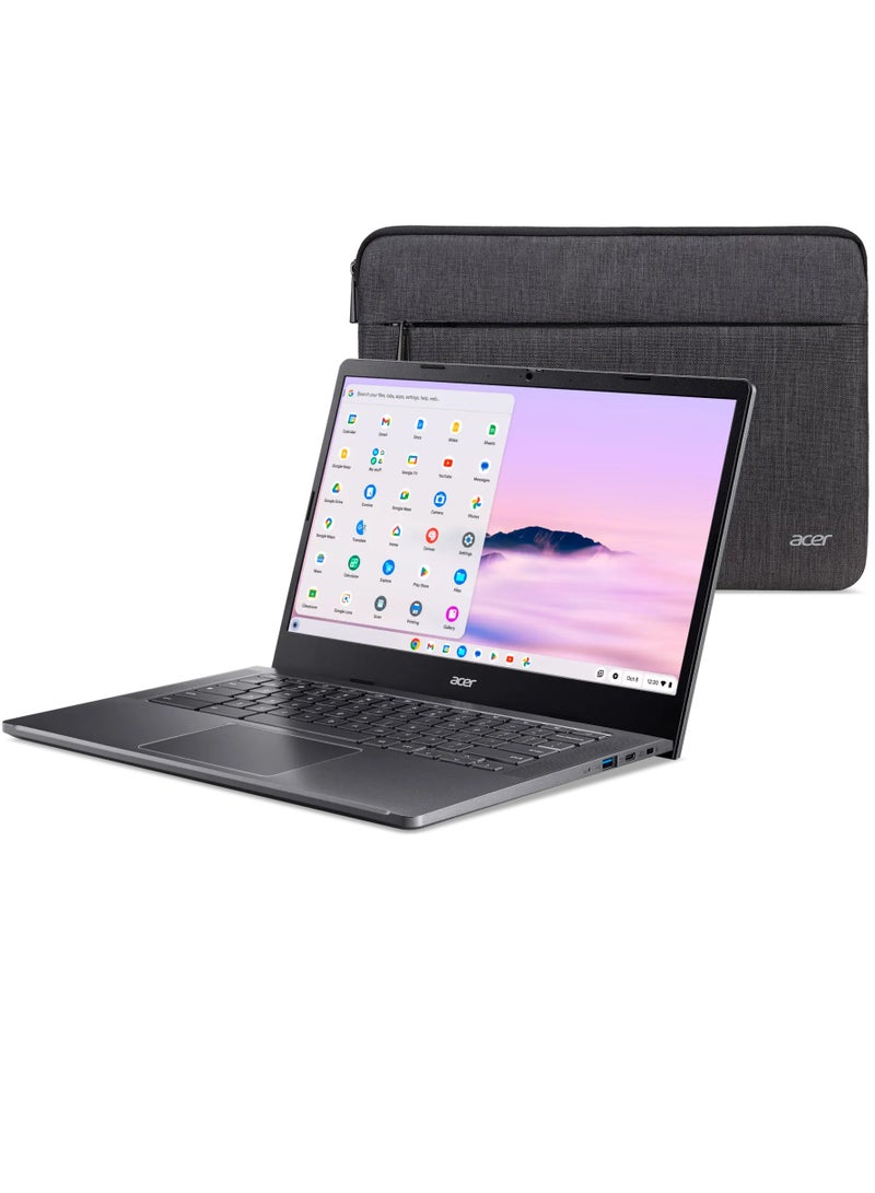 Chromebook Plus Laptop With 14-Inch Display,  Core i3-N305 Processor/8GB RAM/512GB SSD/Intel UHD 600 Graphics/Chrome OS English Grey