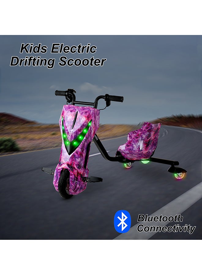 MYTOYS 36V High-Power 360° Electric Stunt Drifting Scooter for Kids And Adults - Adjustable Body with Bluetooth And Protective Gear, 3 Speed Modes, 250W Brushless Motor, 8-15 km/h with 80 kg Load, Age 6+ Noon Exclusive Series - Purple - Image 4