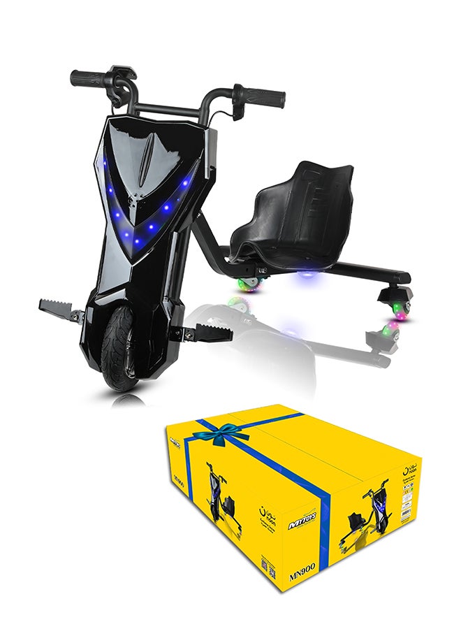 مايتويز سكوتر كهربائي عالي الطاقة 36 فولت 360 درجة للانجراف للأطفال والكبار - جسم قابل للتعديل مع بلوتوث ومعدات حماية، 3 أوضاع سرعة، محرك بدون فرشاة 250 وات، 8-15 كم/ساعة مع حمولة 80 كجم، للأعمار من 6 سنوات فما فوق، سلسلة نون الحصرية - أسود - Image 2