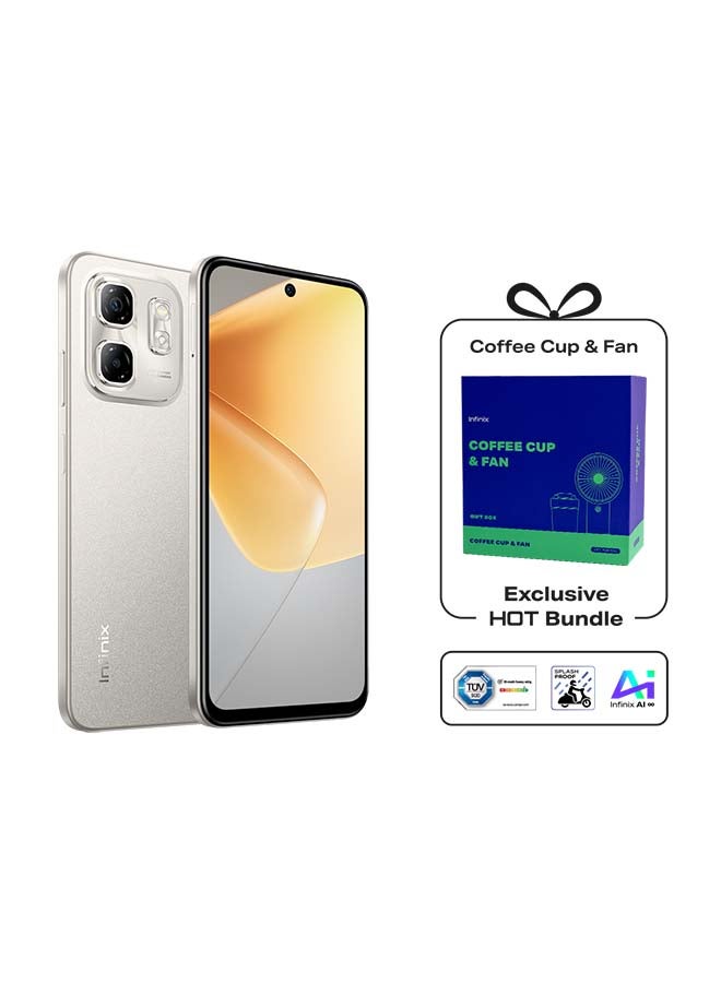 Infinix Hot50i Dual SIM Titanium Grey 6GB RAM 128 GB 4G - Middle East Version With Coffee Cup & Fan  - Image 1