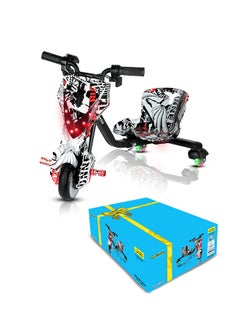 MYTOYS Mini 36V High-Power 360° Electric Stunt Drifting Scooter For Kids & Adults - Adjustable Body With Bluetooth & Protective Gear, 3 Speed Modes, 250W Brushless Motor, 8-15 Km/H With 80 Kg Load, Age 6+ Noon Exclusive Series - Black & White Grafitti  - Image 2