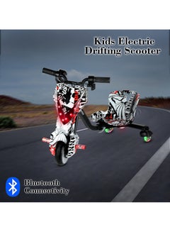 MYTOYS Mini 36V High-Power 360° Electric Stunt Drifting Scooter For Kids & Adults - Adjustable Body With Bluetooth & Protective Gear, 3 Speed Modes, 250W Brushless Motor, 8-15 Km/H With 80 Kg Load, Age 6+ Noon Exclusive Series - Black & White Grafitti  - Image 4