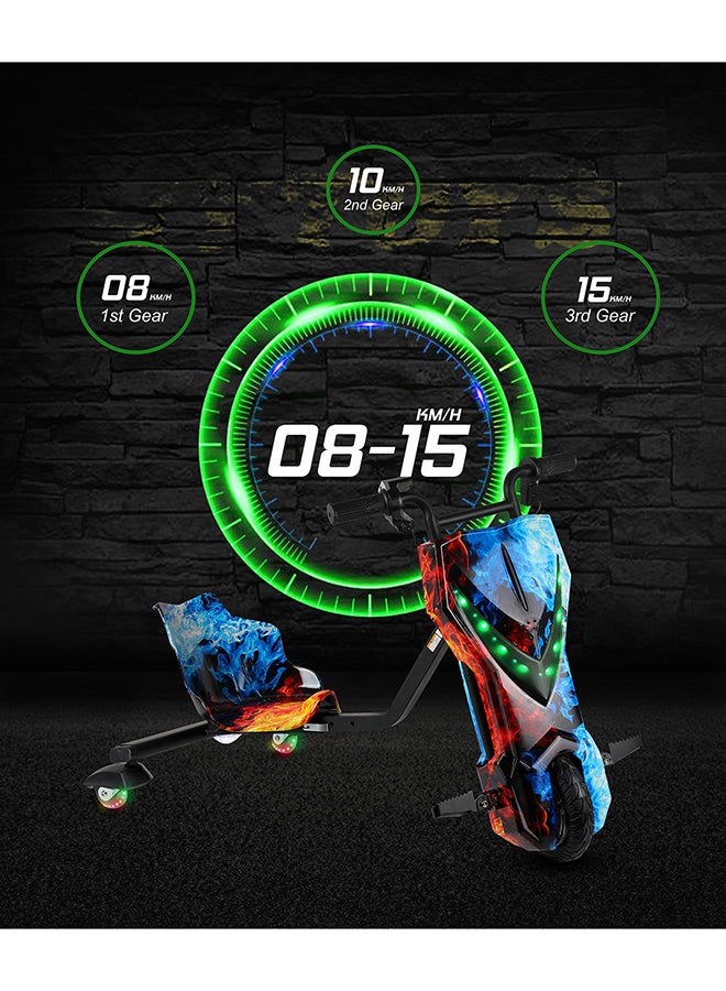 36V High-Power 360° Electric Stunt Drifting Scooter For Kids & Adults - Adjustable Body With Bluetooth & Protective Gear, 3 Speed Modes, 250W Brushless Motor, 8-15 Km/H With 80 Kg Load, Age 6+ Noon Exclusive Series - Multi - pnsku/N70125312V/45/_/1731689156/150b7f8a-336e-452c-98c4-acc8a3d2e769