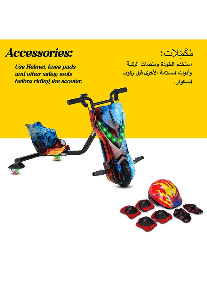 36V High-Power 360° Electric Stunt Drifting Scooter For Kids & Adults - Adjustable Body With Bluetooth & Protective Gear, 3 Speed Modes, 250W Brushless Motor, 8-15 Km/H With 80 Kg Load, Age 6+ Noon Exclusive Series - Multi - pnsku/N70125312V/45/_/1731689161/0cfee67a-c4d3-44d5-be80-2bed7c626608