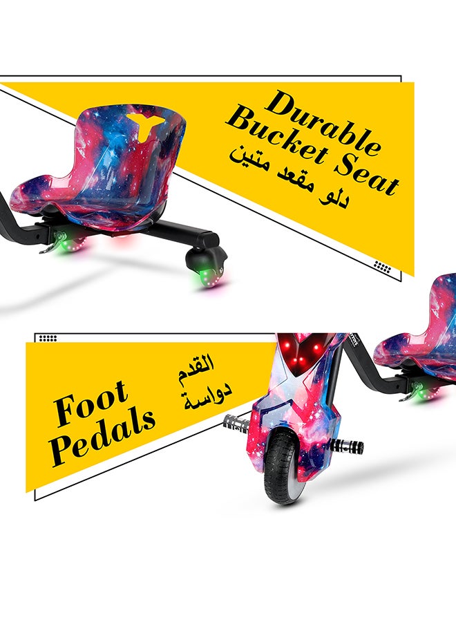 مايتويز - سكوتر كهربائي صغير بقوة 36 فولت و360 درجة للأطفال والكبار - جسم قابل للتعديل مزود بتقنية البلوتوث ومعدات الحماية، 3 أوضاع للسرعة، محرك بدون فرش بقدرة 250 وات، 8-15 كم/ساعة مع حمولة 80 كجم، للأعمار من 6 سنوات فما فوق - سلسلة حصرية من الظهر - كاندي بينك بلو - Image 1