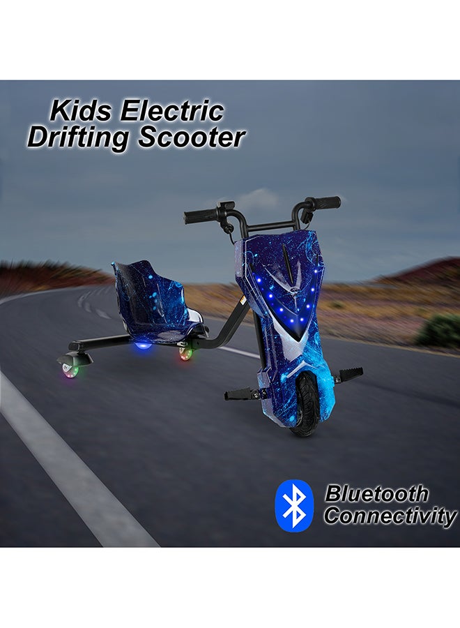 مايتويز سكوتر كهربائي عالي القوة 36 فولت 360 درجة للأطفال والكبار - جسم قابل للتعديل مع بلوتوث ومعدات حماية، 3 أوضاع للسرعة، محرك بدون فرشاة 250 وات، 8-15 كم/ساعة مع حمولة 80 كجم، للأعمار من 6 سنوات فما فوق، سلسلة حصرية من الظهر - المحيط أزرق - Image 4