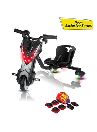 Mini 36V High-Power 360° Electric Stunt Drifting Scooter For Kids & Adults - Adjustable Body With Bluetooth & Protective Gear, 3 Speed Modes, 250W Brushless Motor, 8-15 Km/H With 80 Kg Load, Age 6+ Noon Exclusive Series - Black - pnsku/N70125318V/45/_/1731693027/19485247-a6da-4aca-aa98-3deecf6813dc