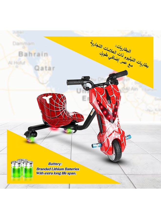 MYTOYS - 36V High-Power 360° Electric Stunt Drifting Scooter For Kids & Adults - Adjustable Body With Bluetooth & Protective Gear, 3 Speed Modes, 250W Brushless Motor, 8-15 Km/H With 80 Kg Load, Age 6+ Noon Exclusive Series - Spider Red - Image 1