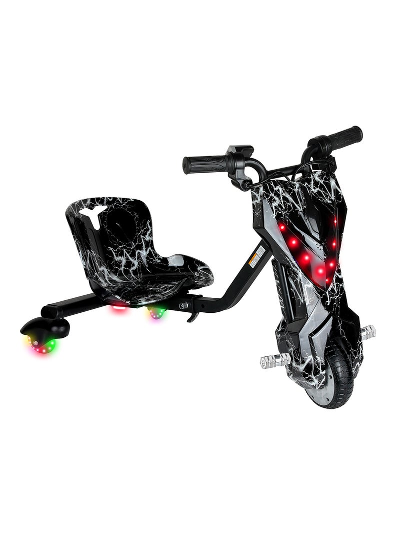 MYTOYS - Mini 36V High-Power 360° Electric Stunt Drifting Scooter For Kids & Adults - Adjustable Body With Bluetooth & Protective Gear, 3 Speed Modes, 250W Brushless Motor, 8-15 Km/H With 80 Kg Load, Age 6+ Noon Exclusive Series - Electric Black & White - Image 1