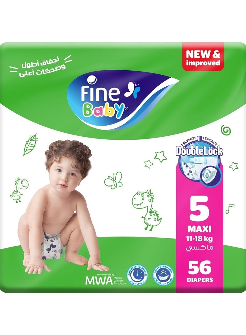 Baby Diapers Size 5 Maxi 11-18 Kg 56 pieces - pnsku/N70125351V/45/_/1730141296/36dffd66-fc53-4018-b169-c373213d9f08