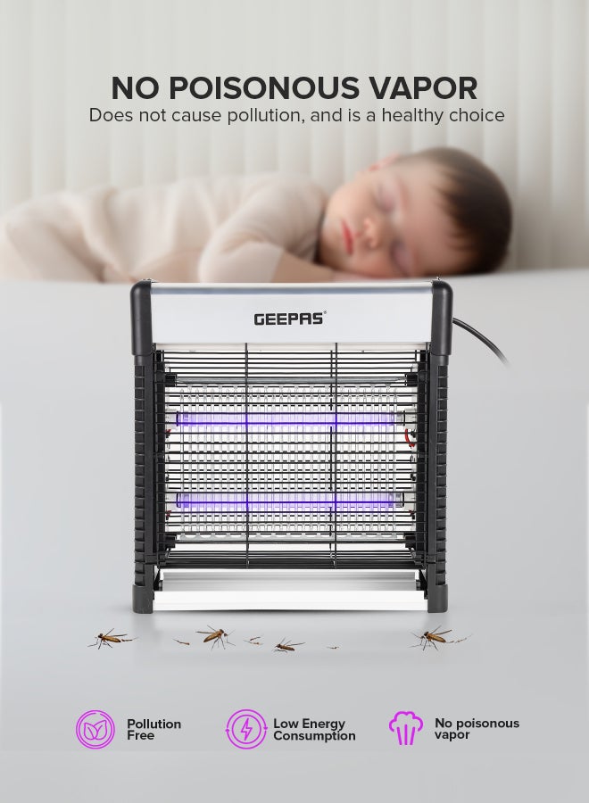 GEEPAS Electric Insect Killer 12W 6X2 W Ultra Violet Tubes | Automatic Pest-Killer with Advanced Technology| No Toxic Fumes or Vapor| No Pollution Healthful| Low Energy Consumption Ideal for Office, Home, Hotels & Commercial Use 12 W GBK25610 Silver/Black  - Image 4