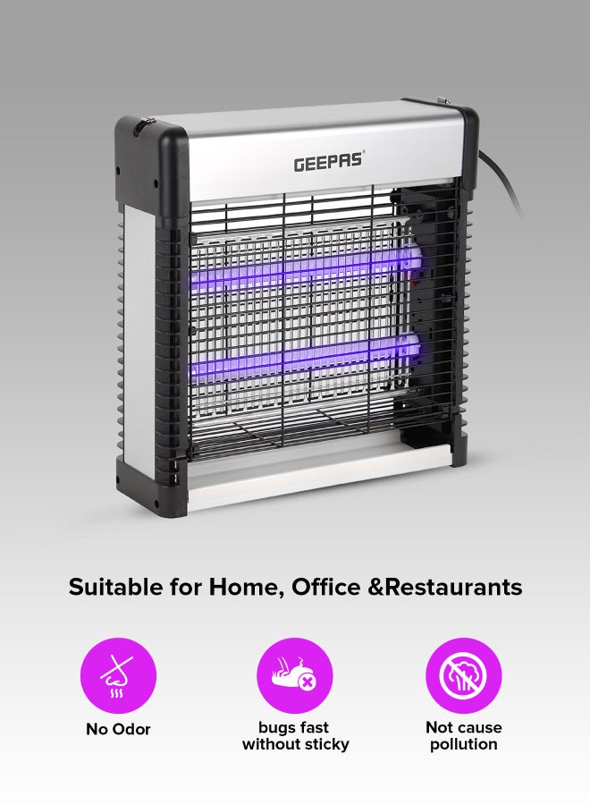 GEEPAS Electric Insect Killer 12W 6X2 W Ultra Violet Tubes | Automatic Pest-Killer with Advanced Technology| No Toxic Fumes or Vapor| No Pollution Healthful| Low Energy Consumption Ideal for Office, Home, Hotels & Commercial Use 12 W GBK25610 Silver/Black  - Image 5