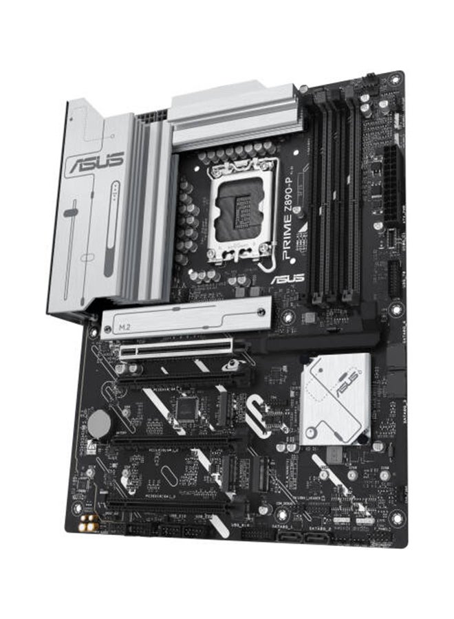 أسوس Prime Z890-P ATX Motherboard, Intel Z890 Chipset, LGA1851 Socket, 4*DIMM DDR5 192GB Max Memory, 4*M.2, 1*PCIe 5.0*16, 1*2.5Gb Ethernet, 1*HDMI, 1*DP, 1*USB 20Gbps port (USB Type-C), AI Solutions, AI PC-Ready | 90MB1I50-M0EAY0 Black  - Image 4