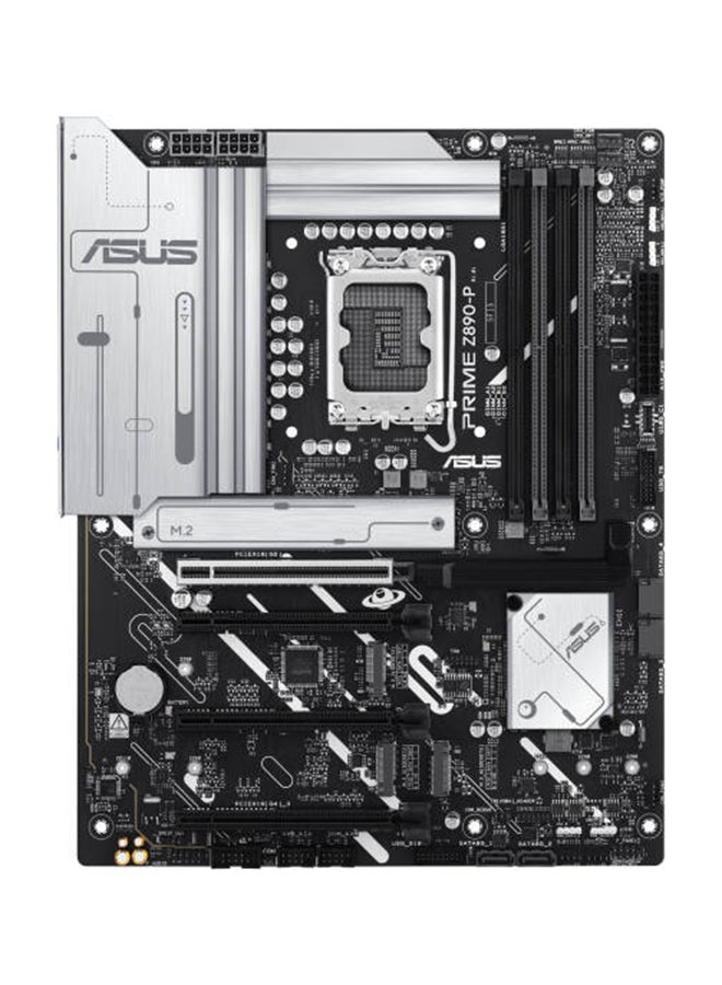 أسوس Prime Z890-P ATX Motherboard, Intel Z890 Chipset, LGA1851 Socket, 4*DIMM DDR5 192GB Max Memory, 4*M.2, 1*PCIe 5.0*16, 1*2.5Gb Ethernet, 1*HDMI, 1*DP, 1*USB 20Gbps port (USB Type-C), AI Solutions, AI PC-Ready | 90MB1I50-M0EAY0 Black  - Image 2