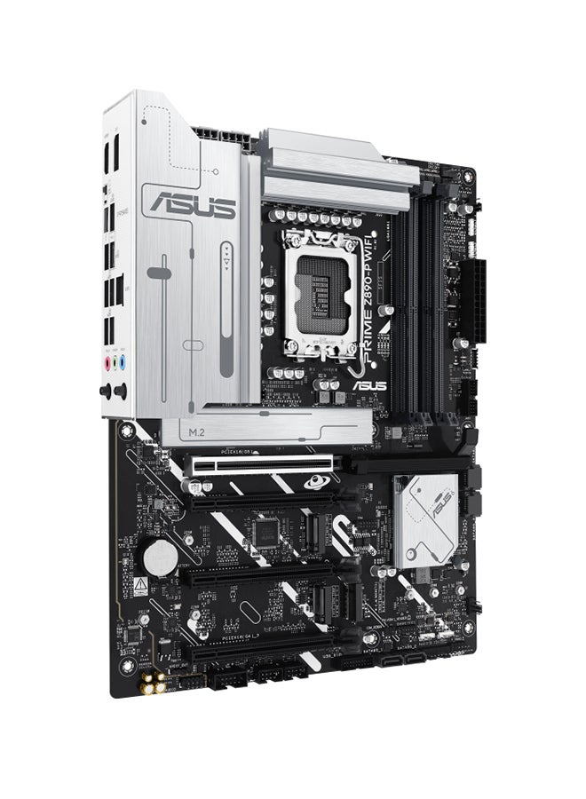 أسوس Prime Z890-P Wi-Fi ATX Motherboard, Intel Z890 Chipset, LGA1851 Socket, 4*DIMM DDR5 192GB Max Memory, 4*M.2, 1*PCIe 5.0*16, 1*2.5Gb Ethernet & Wi-Fi 7, Bluetooth v5.4, 1*HDMI, 1*DP, 1*Intel Thunderbolt 4 port (USB Type-C), AI Solutions, AI PC-Ready | 90MB1I70-M0EAY0 Black  - Image 2