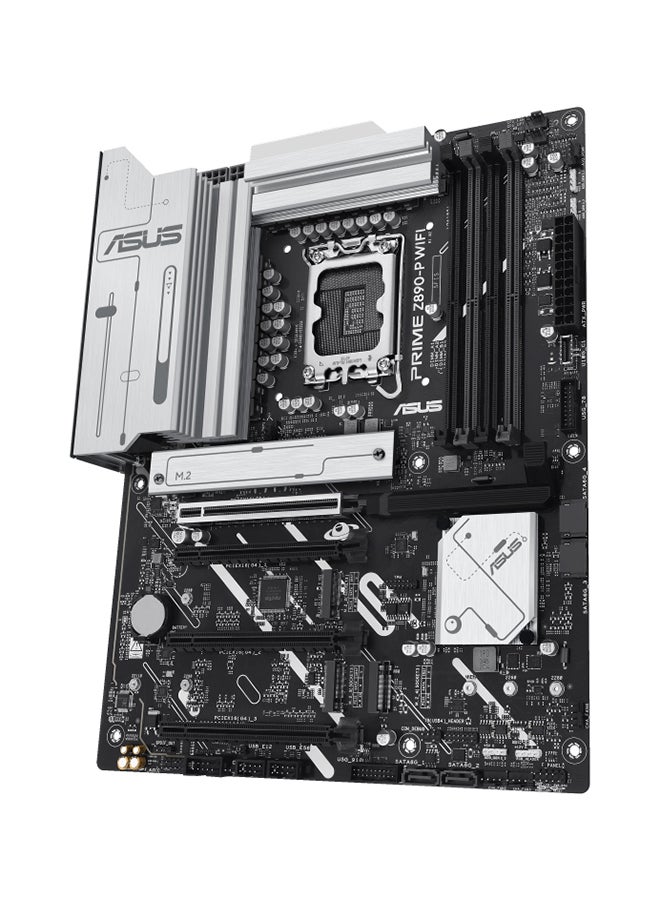 أسوس Prime Z890-P Wi-Fi ATX Motherboard, Intel Z890 Chipset, LGA1851 Socket, 4*DIMM DDR5 192GB Max Memory, 4*M.2, 1*PCIe 5.0*16, 1*2.5Gb Ethernet & Wi-Fi 7, Bluetooth v5.4, 1*HDMI, 1*DP, 1*Intel Thunderbolt 4 port (USB Type-C), AI Solutions, AI PC-Ready | 90MB1I70-M0EAY0 Black  - Image 3