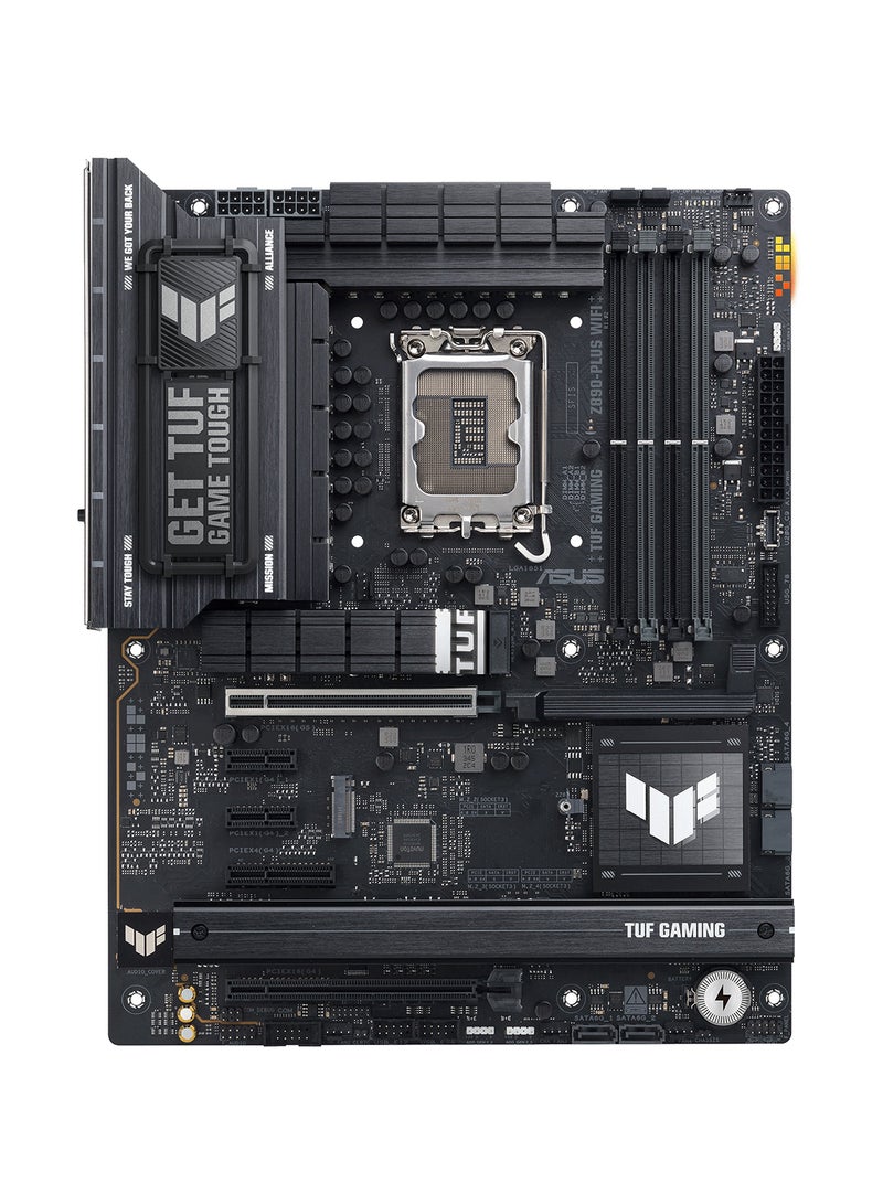 ASUS - TUF GAMING Z890-PLUS Wi-Fi ATX Motherboard, Intel Z890 Chipset, LGA1851 Socket, 4*DIMM DDR5 192GB Max Memory, 4*M.2, 1*PCIe 5.0*16, 1*2.5Gb Ethernet & Wi-Fi 7, Bluetooth v5.4, 1*HDMI, 1*DP, 1*Intel Thunderbolt 4 port (USB Type-C), 1*USB 20Gbps port (USB Type-C), AI Intelligence | 90MB1IQ0-M0EAY0 Black - Image 1
