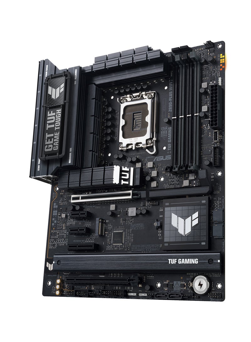 ASUS - TUF GAMING Z890-PLUS Wi-Fi ATX Motherboard, Intel Z890 Chipset, LGA1851 Socket, 4*DIMM DDR5 192GB Max Memory, 4*M.2, 1*PCIe 5.0*16, 1*2.5Gb Ethernet & Wi-Fi 7, Bluetooth v5.4, 1*HDMI, 1*DP, 1*Intel Thunderbolt 4 port (USB Type-C), 1*USB 20Gbps port (USB Type-C), AI Intelligence | 90MB1IQ0-M0EAY0 Black - Image 1