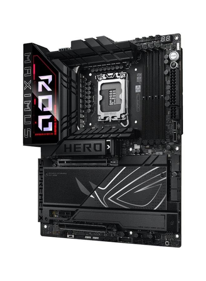 ASUS - ROG MAXIMUS Z890 HERO Wi-Fi ATX Motherboard, Intel Z890 Chipset, LGA1851 Socket, 4*DIMM DDR5 192GB Max Memory, 6*M.2, 1*PCIe 5.0*16, 1*2.5Gb & 1*5Gb Ethernet & Wi-Fi 7, Bluetooth v5.4, 1*HDMI, 2*Intel Thunderbolt, AI Intelligence, EZ PC DIY, Polymo Lighting II | 90MB1ID0-M0EAY0 Black - Image 1