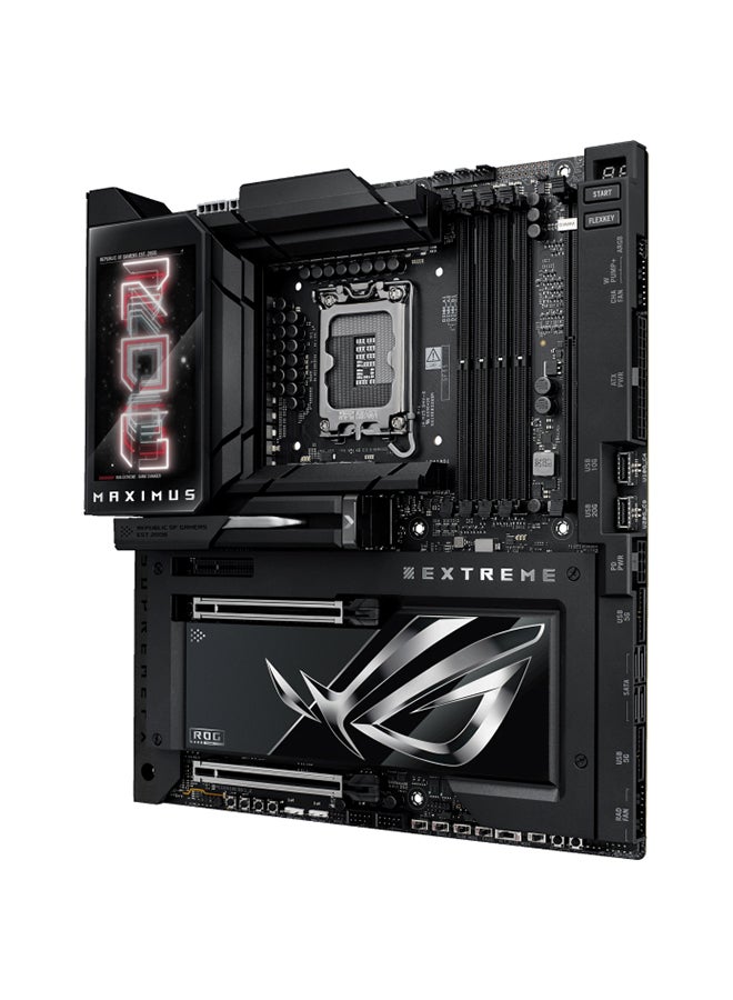أسوس ROG MAXIMUS Z890 EXTREME Wi-Fi E-ATX Motherboard, Intel Z890 Chipset, LGA1851 Socket, 4*DIMM DDR5 192GB Max Memory, 6*M.2, 2*PCIe 5.0*16, 1*2.5Gb & 1*Marvell AQtion 10Gb Ethernet & Wi-Fi 7, Bluetooth v5.4, 1*HDMI, 2*Intel Thunderbolt, AI Intelligence, EZ PC DIY, Full Color 5” LCD Display, ROG Q-DIMM.2 | 90MB1IA0-M0EAY0 Black  - Image 3
