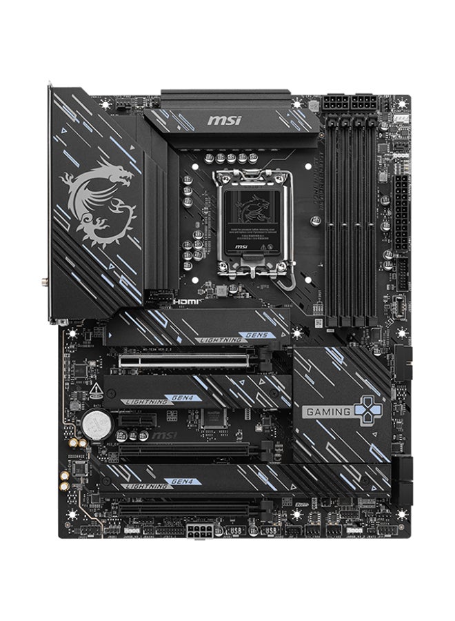 MSI Z890 GAMING PLUS Wi-Fi ATX Motherboard, Intel Z890 Chipset, LGA1851 Socket, 4*DIMM DDR5 256GB Max Memory, 4*M.2, 1*PCIe 5.0*16, 1*5Gbps Ethernet & Wi-Fi 7, Bluetooth v5.4, 1*HDMI, 1*DP, 1*Type-C Display Port, Frozr Guard, EZ DIY, Audio Boost, Ready For AI PC | 911-7E34-002 Black  - Image 2