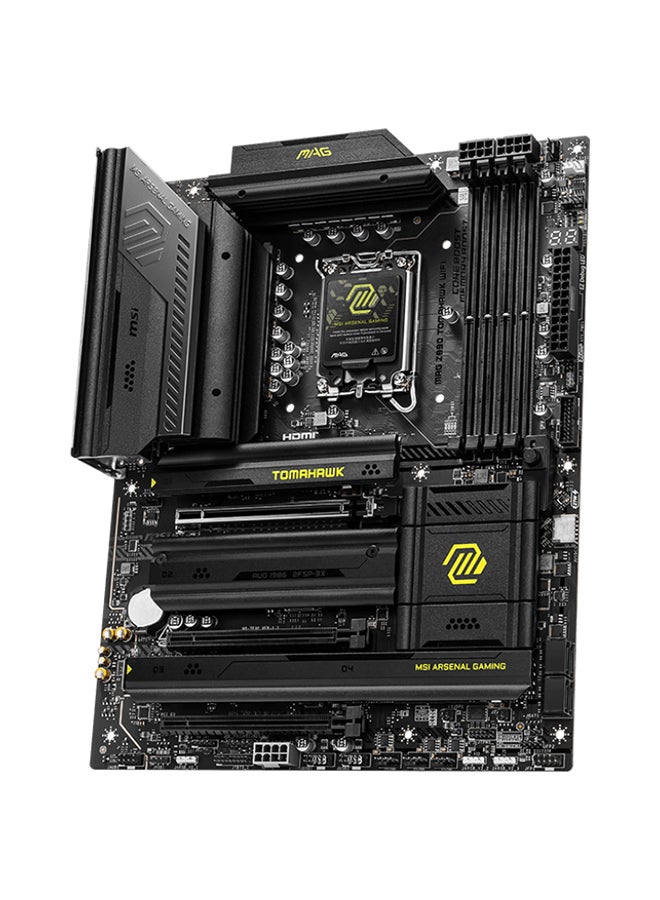 MSI - MAG Z890 TOMAHAWK Wi-Fi ATX Motherboard, Intel Z890 Chipset, LGA1851 Socket, 4*DIMM DDR5 256GB Max Memory, 4*M.2, 1*PCIe 5.0*16, 1*5Gb Ethernet & Wi-Fi 7, Bluetooth v5.4, 1*HDMI, 2*Type-C Display Port, Audio Boost 4, Frozr Guard, EZ DIY, Ready For AI PC | 911-7E32-003 Black - Image 1