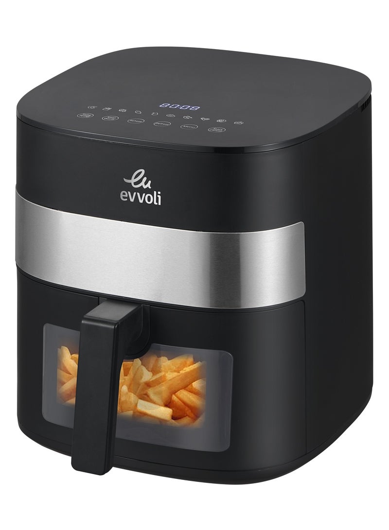 evvoli 6L Air Fryer With 10 Preset Programs,1500W, Transparent Window 6 L 16000 W EVKA-AF6010T Black  - Image 3