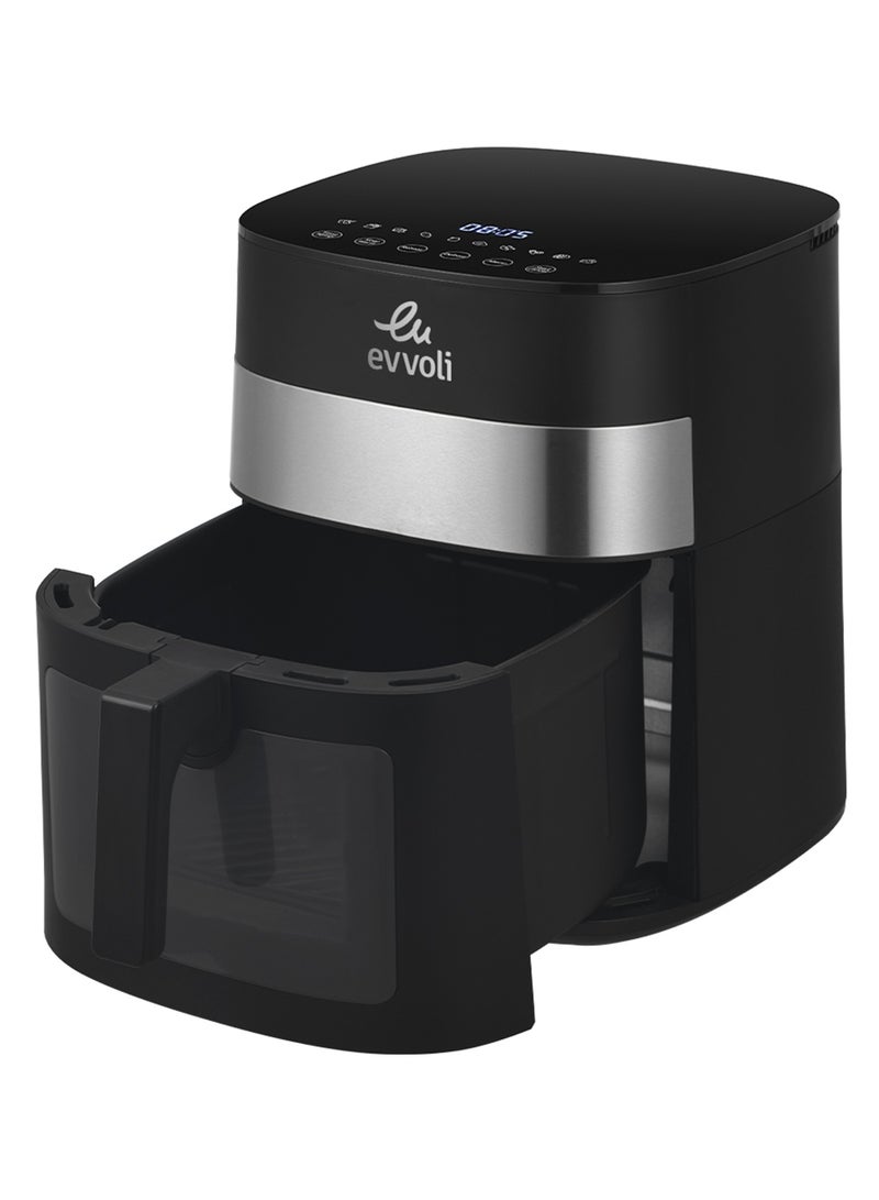 evvoli 8L Air fryer With 10 Preset Programs, 1800W, Transparent Window 8 L 1700 W EVKA-AF8010T Black  - Image 3