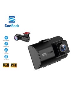 سان باك كاميرا سيارة واي فاي داش كام M500 للرؤية الأمامية 4K والخلفية 2K بدقة عالية  - Image 3