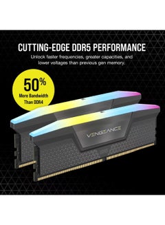 كورسير VENGEANCE 32GB (2 x 16GB) RGB DDR5 288-Pin Dual Channel Desktop Memory Kit, 6400 MHz Tested Speed, 32-40-40-84 Latency, AMD EXPO & Intel XMP Profile, 1.40V, Grey | CMH32GX5M2B6400Z32  - Image 3