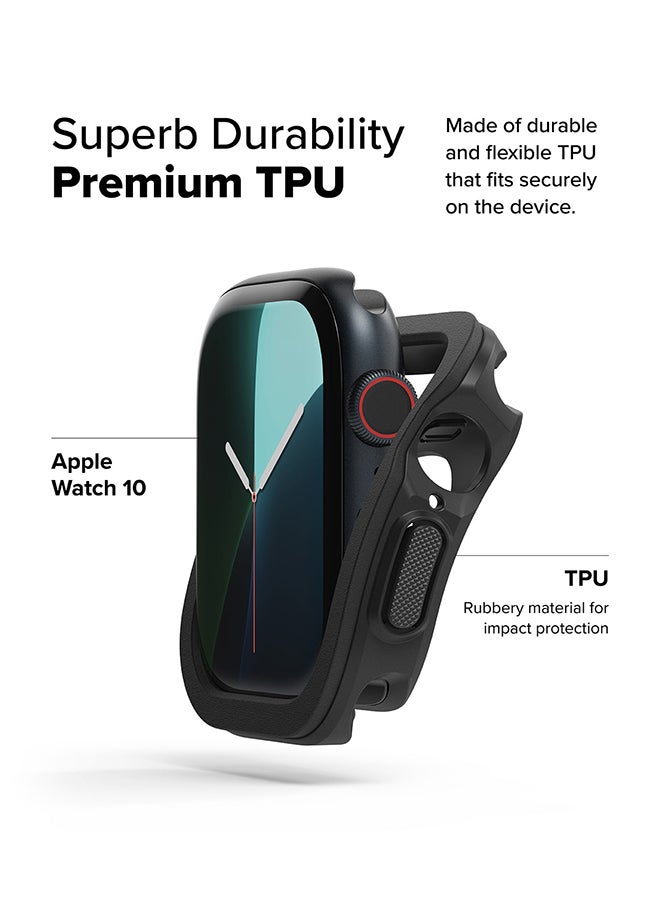 Ringke Air Sports For Apple Watch 10 46mm Case Thin Soft Flexible Rugged TPU Raised Bezel Frame Shockproof Protective Button Cover - Black - Image 5