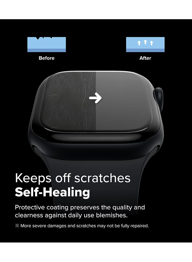 Ringke Dual Easy Film Self Healing Repair Coating For Apple Watch 10 Series Screen Protector (46mm) Premium Full Cover Film- 3 Pack Multicolour - Image 4