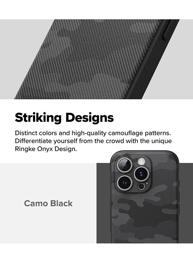 Ringke Onyx Design Case For iPhone 16 Pro Max, Enhanced Grip Tough Flexible TPU Shockproof Rugged TPU Bumper Drop Protection Phone Cover - Camo Black - Image 3