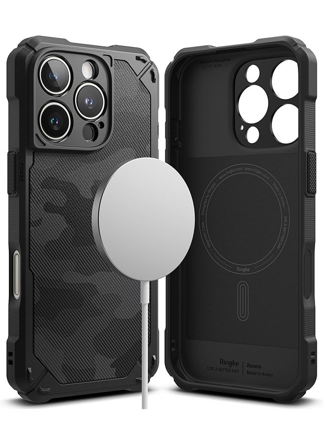 Ringke Rugged Gear Magnetic For iPhone 16 Pro Max Case [For MagSafe], Prevents Oily Smudges Non-Slip Enhanced Grip Protective Phone Cover - Camo Black - Image 1