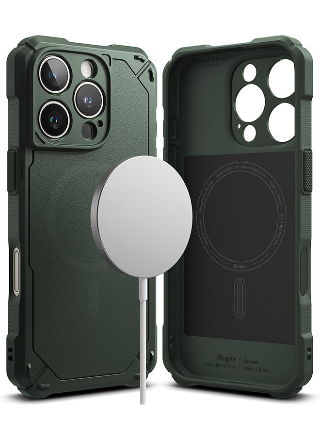 Ringke Rugged Gear Magnetic For iPhone 16 Pro Max Case For MagSafe, Prevents Oily Smudges Non-Slip Enhanced Grip Protective Phone Cover - Dark Green - Image 1