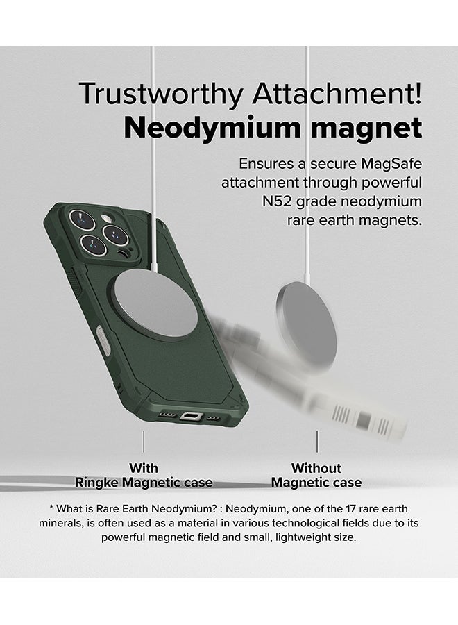 Ringke Rugged Gear Magnetic For iPhone 16 Pro Max Case For MagSafe, Prevents Oily Smudges Non-Slip Enhanced Grip Protective Phone Cover - Dark Green - Image 4