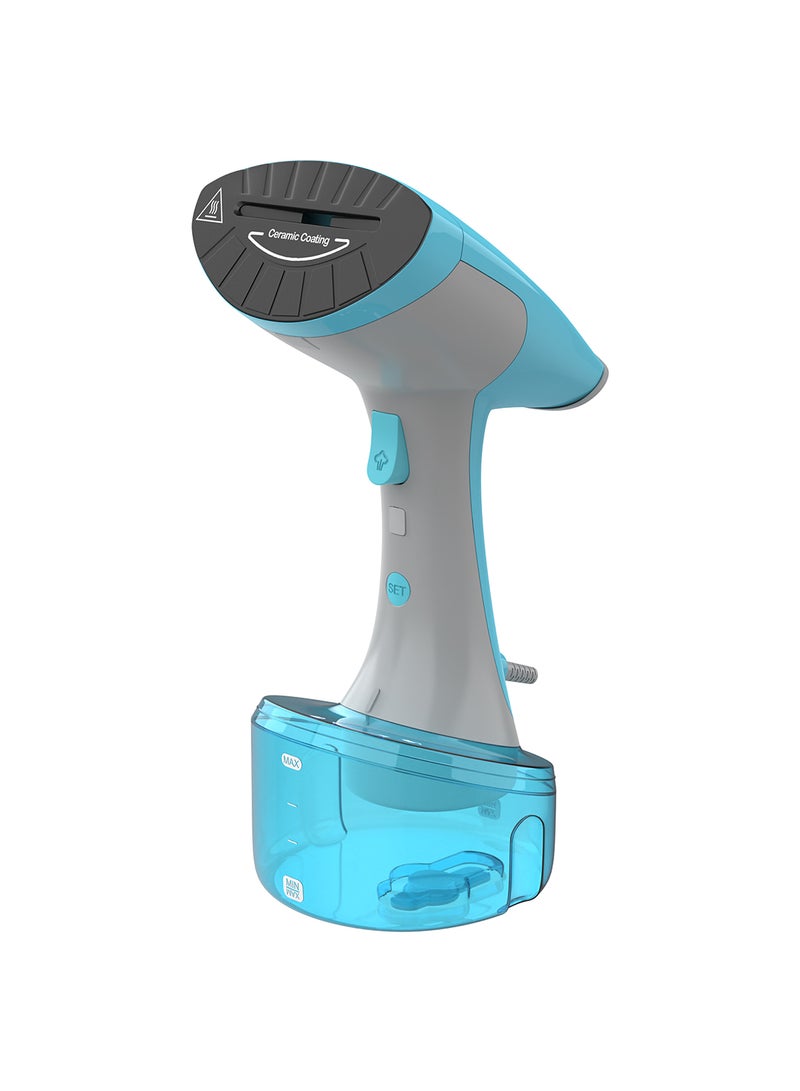 KHIND 1600W Handheld Garment Steamer with 320ml Detachable Tank & Vertical Steam, Ceramic Coated Plate with Auto-off Feature, 1.8m Lengthy Rotatable Cord 320 ml 1.63 W HS1632C Blue  - Image 1