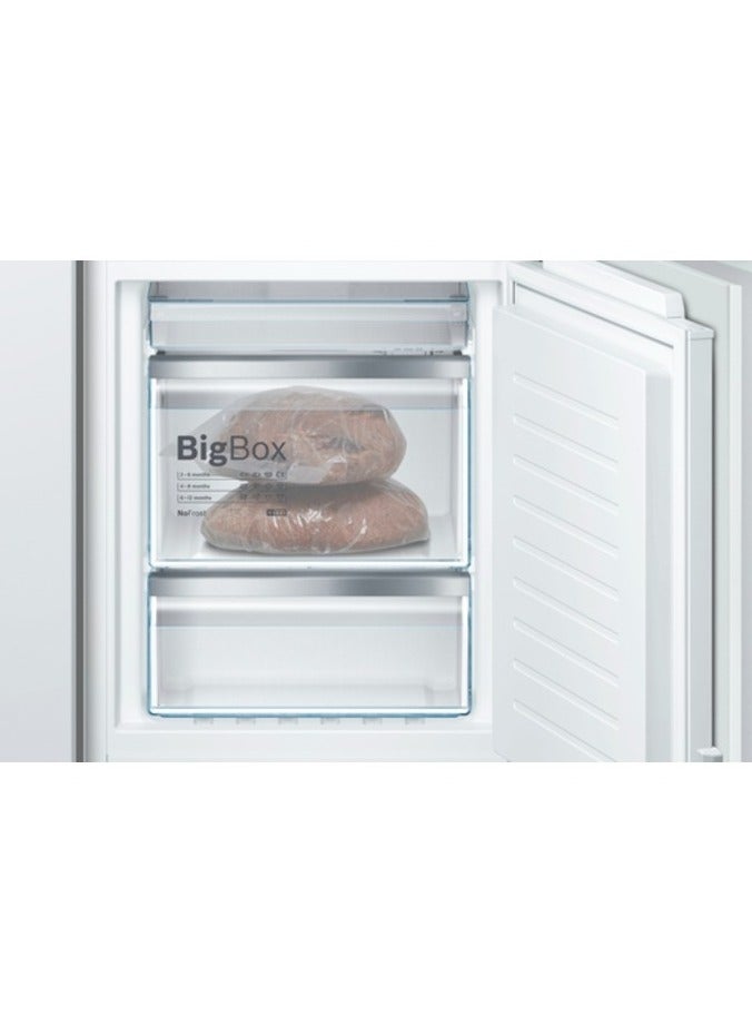 BOSCH - Series 6, Built-In Fridge-Freezer With Freezer At Bottom,  Flat Hinge KIN86AF3M8 Multicolour - Image 1