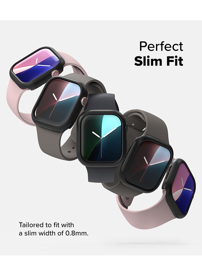 Ringke Slim Case For Apple Watch 10 42mm, Bezel Frame Only Hard Polycarbonate Thin Cover - Clear + Matte Black Multicolour - Image 3