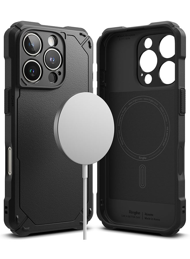 Ringke Rugged Gear Magnetic For iPhone 16 Pro Max Case For MagSafe, Prevents Oily Smudges Non-Slip Enhanced Grip Protective Phone Cover - Black - Image 1