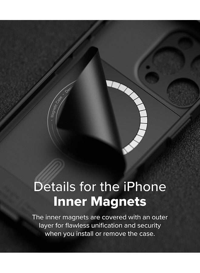 Ringke Rugged Gear Magnetic For iPhone 16 Pro Max Case For MagSafe, Prevents Oily Smudges Non-Slip Enhanced Grip Protective Phone Cover - Black - Image 3