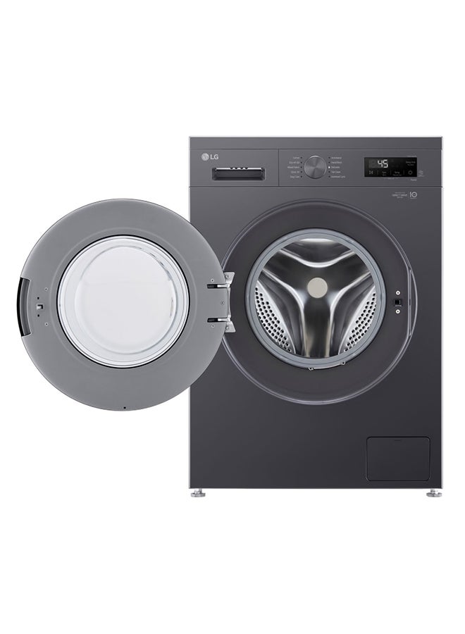 إل جي غسالة ملابس أمامية سعة 8 كجم بتقنية البخار والتشخيص الذكي، مع محرك عاكس مباشر بحركة 6 - Image 2