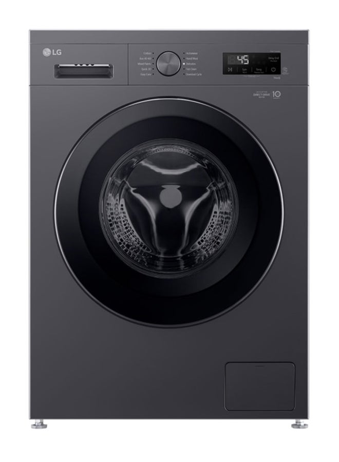 إل جي - 9kg Front Load Washing Machine with Steam Technology & Smart Diagnosis ,6 Motion Inverter Direct Drive F2Y1VYP6J Black - Image 1
