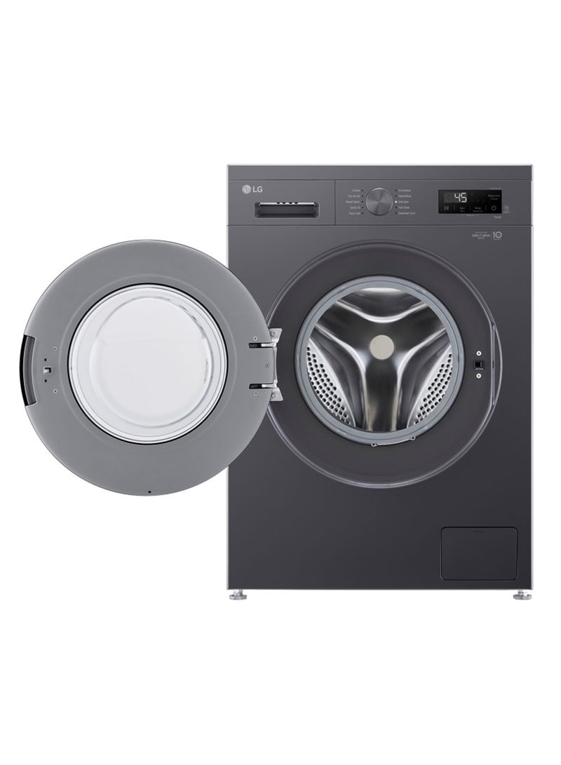 إل جي - 9kg Front Load Washing Machine with Steam Technology & Smart Diagnosis ,6 Motion Inverter Direct Drive F2Y1VYP6J Black - Image 1