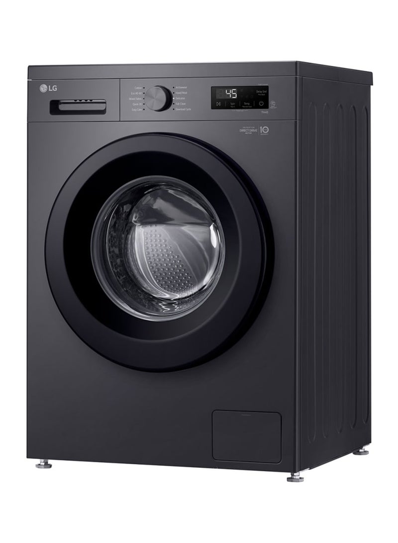 إل جي - 9kg Front Load Washing Machine with Steam Technology & Smart Diagnosis ,6 Motion Inverter Direct Drive F2Y1VYP6J Black - Image 1